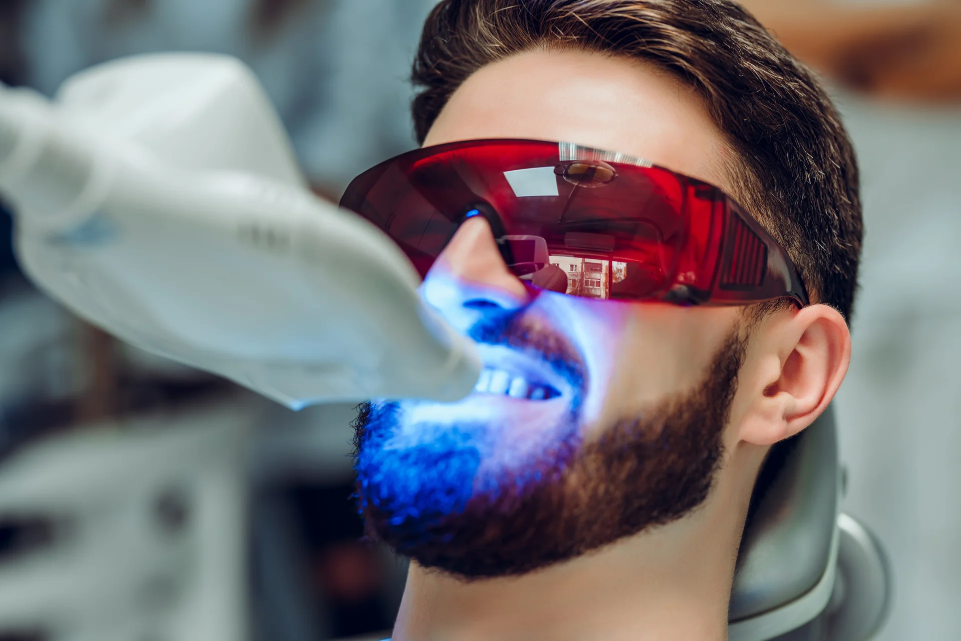 Bright even smile after professional teeth whitening
